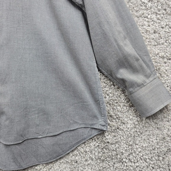 David‎ Donahue Shirt Mens 18 (34/35) Gray Trim Button Up Long Sleeve Office - Picture 3 of 14